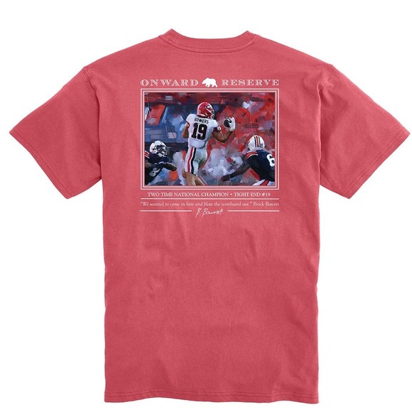 Mens Onward Reserve UGA Georgia Bulldogs Brock Bowers T-Shirt Size Large NWT - Picture 1 of 5